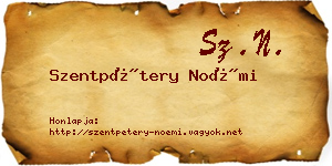 Szentpétery Noémi névjegykártya