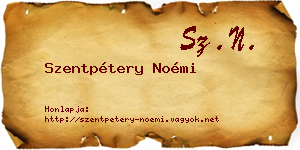 Szentpétery Noémi névjegykártya