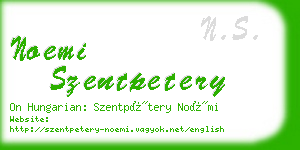 noemi szentpetery business card